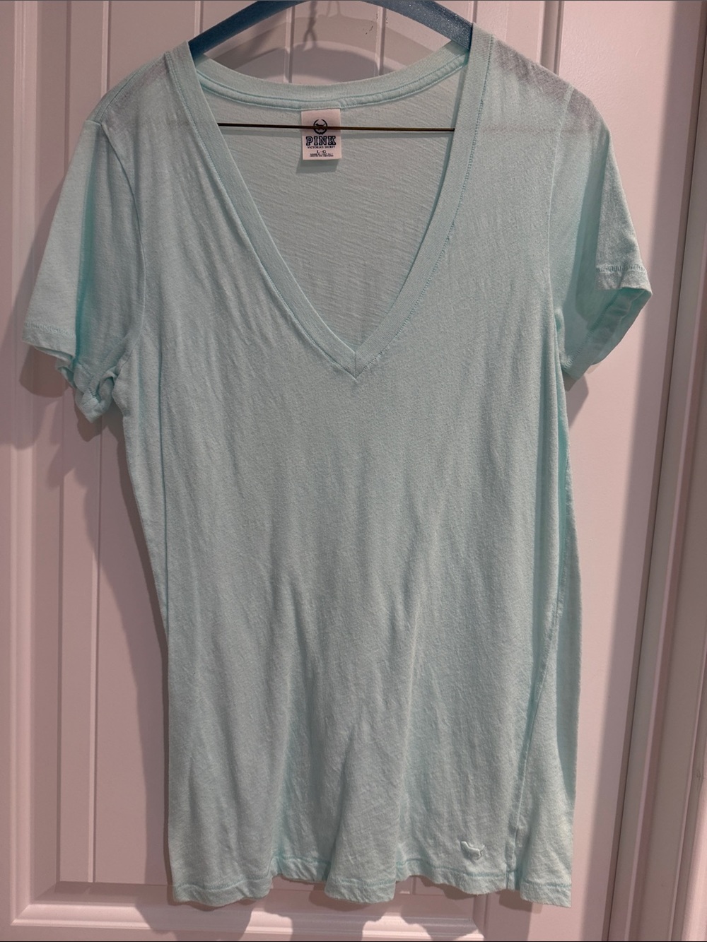PINK Victoria's Secret Mint V-Neck Short Sleeve Tee